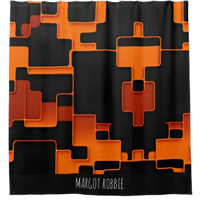 Orange creative maze squares Abstract Pattern (Front)