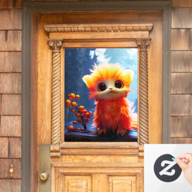 Orange Creature Window Cling (Home Door)