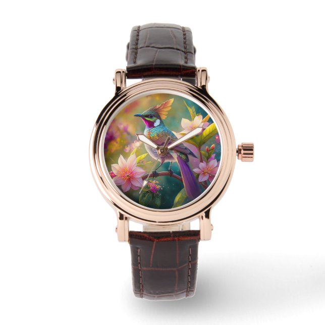 Orange Crested Rainbow Jay Fantasy Bird Watch (Front)