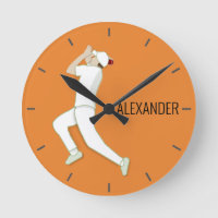 Orange Cricketer Bowling