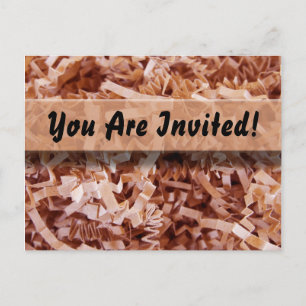 Orange Crinkled Shreds Invitation Postcard