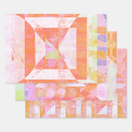Orange Crush Mixed Media Set of Wrapping Paper