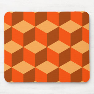 Orange Cubes Mouse Pad