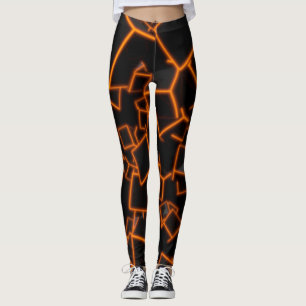 Orange Cubs Abstract Background Leggings