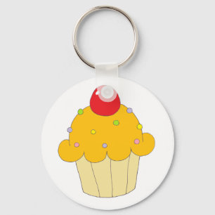 Orange Cupcake Keychain