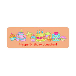 Orange Cupcakes / Cake Happy Birthday Personalized