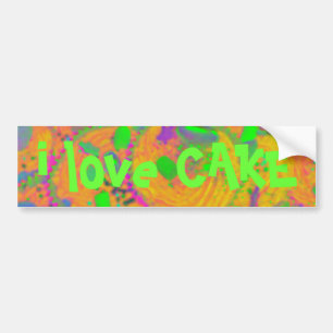 Orange Cupcakes 'I love cake' bumper sticker