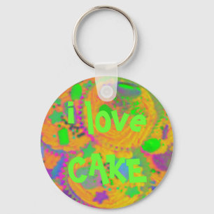 Orange Cupcakes 'i love CAKE' keychain