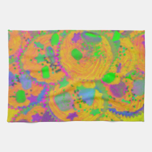 Orange Cupcakes kitchen towel (Horizontal)