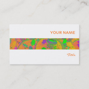 Orange Cupcakes rayé carte de visite blanc