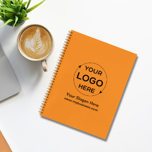 Orange Custom Business Logo  Notebook
