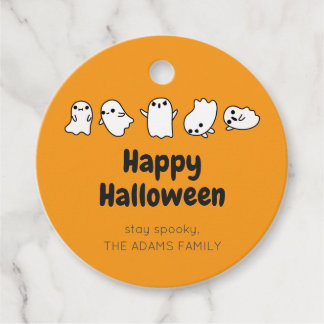 ORANGE CUSTOM Cute Spooky Ghost Halloween Favour T Favour Tags