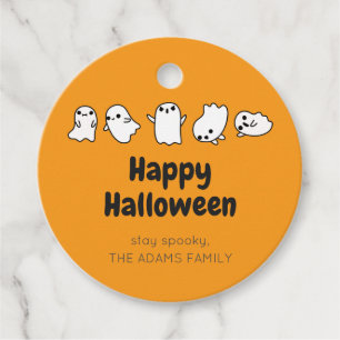 ORANGE CUSTOM Cute Spooky Ghost Halloween Favour T Tags