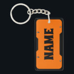 Orange Customizable Name License Plate Keychain<br><div class="desc">This would make a great gift for anyone that has a name! That's what makes this so special! Get your customizable license plate keychain today!</div>