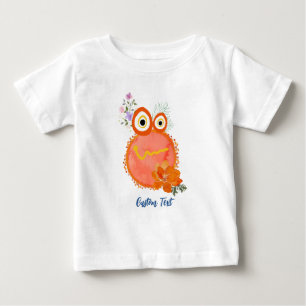 Orange Cute Little Guys Collection Custom Text Baby T-Shirt