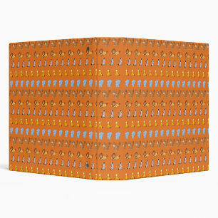 orange Cute safari animal pattern - Giraffe, Binder