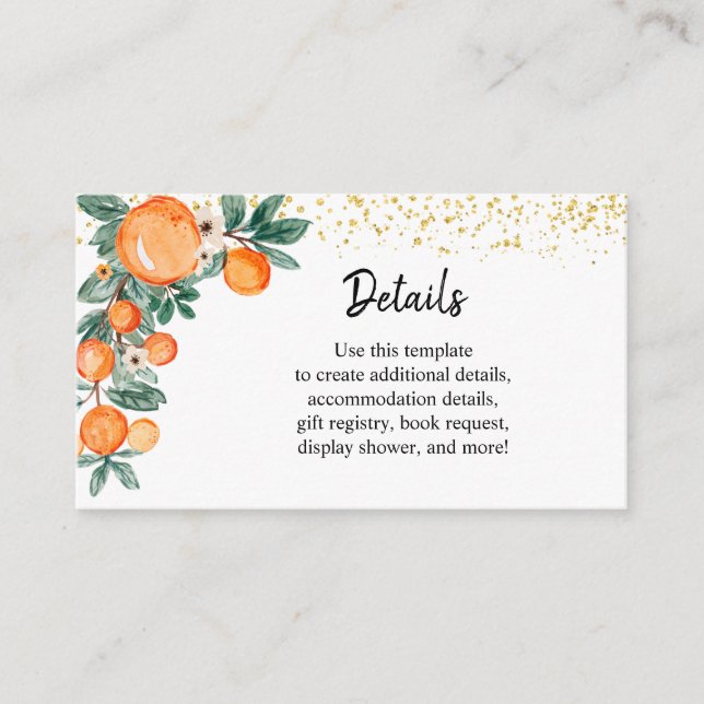 Orange Cutie Citrus Détails Cartes de boîtier (Devant)