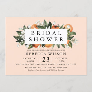 Orange Cutie Modern Bridal Shower Invitation