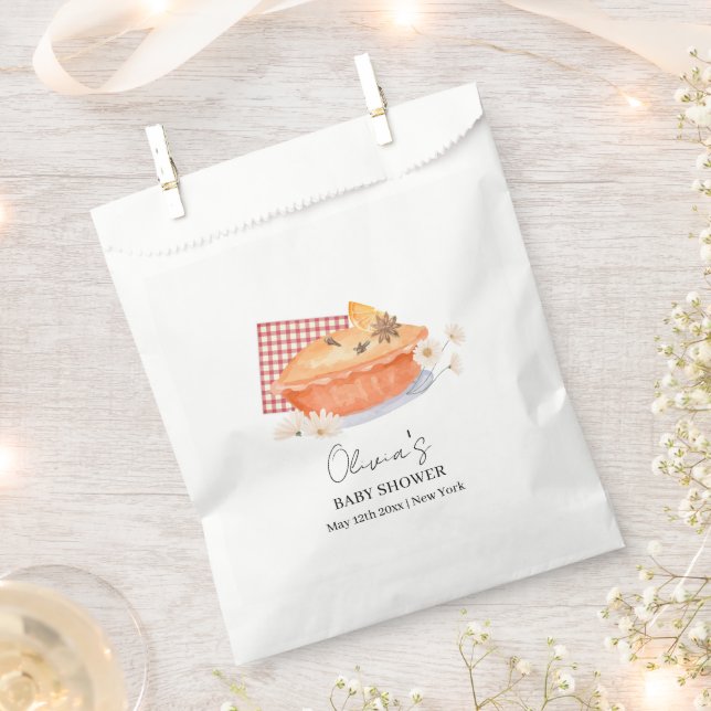 Orange Cutie Pie Flower Fall Baby Shower  Favour Bag (Clipped)