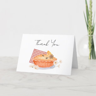 Orange Cutie Pie Flower Fall Baby Shower Thank You Card