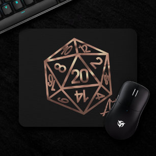Orange D20 Crit AF   Roleplayer PnP Gamer Dice Mouse Pad