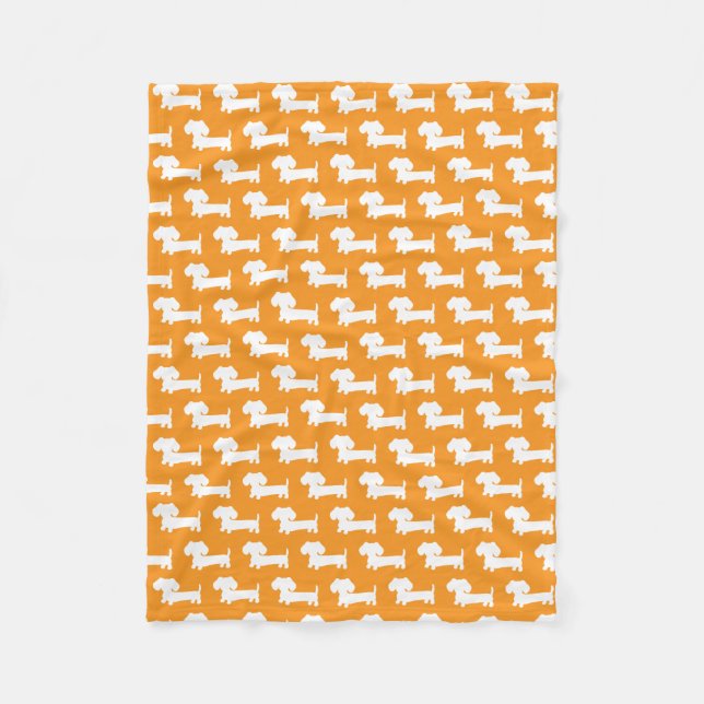 Orange Dachshund Puppy Wiener Dog Blanket (Front)