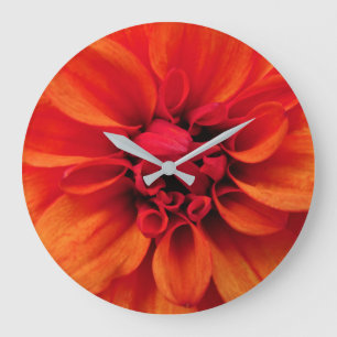 Orange Dahlia Acrylic Wall Clock
