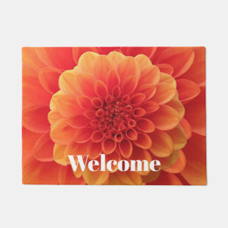 Orange Dahlia Doormat
