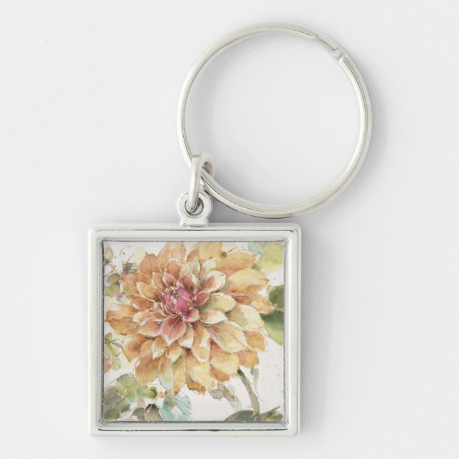 Orange Dahlia Keychain (Front)