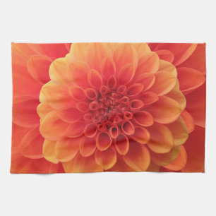 Orange Dahlia Kitchen Towel
