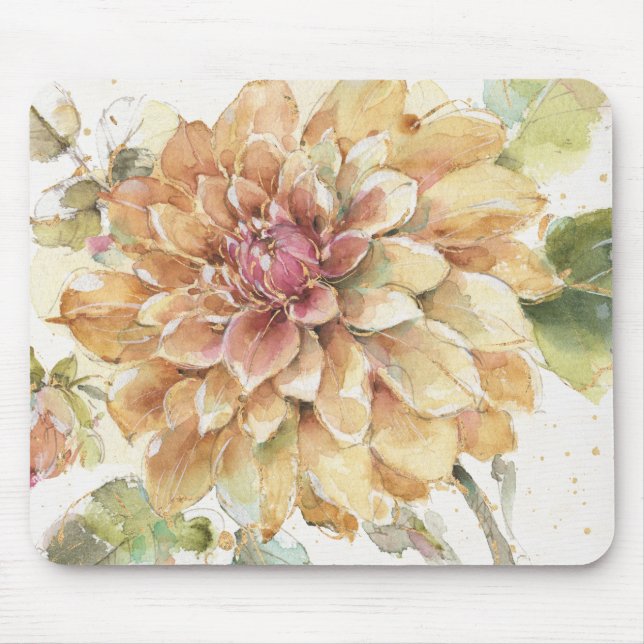 Orange Dahlia Mouse Pad (Front)