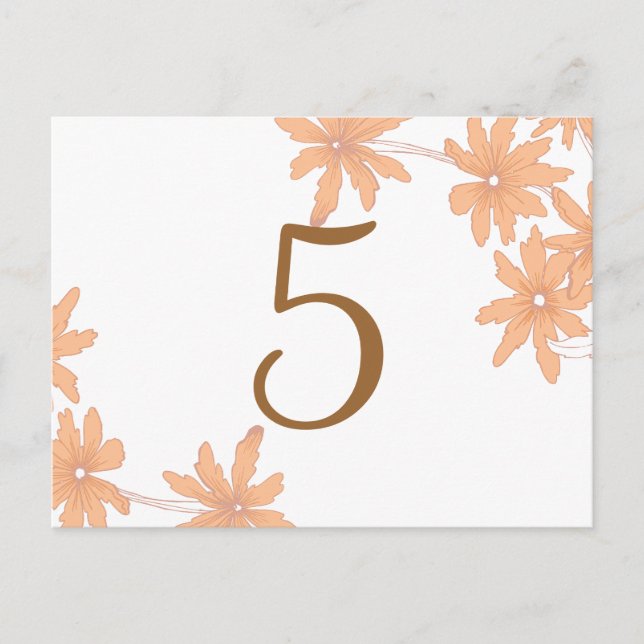 Orange Daisies Table Number Postcard (Front)