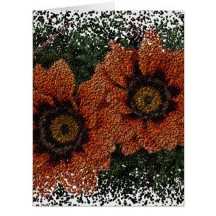Orange Daisy Balls Greeting Card