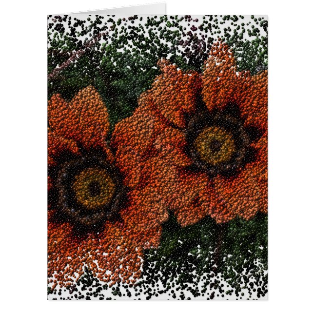 Orange Daisy Balls Greeting Card (Front)
