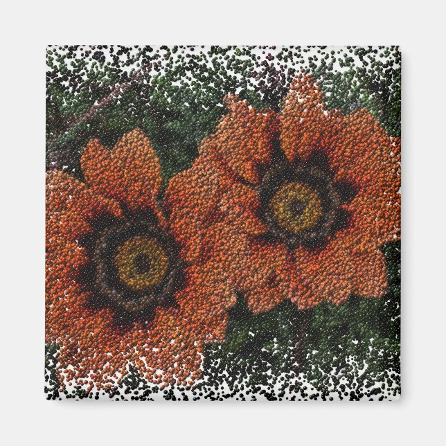 Orange Daisy Balls Magnet (Front)
