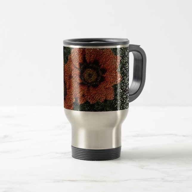 Orange Daisy Balls Thermal Mug (Front Right)