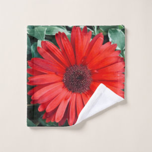 Orange Daisy Botanical Cottagecore  Bath Towel Set
