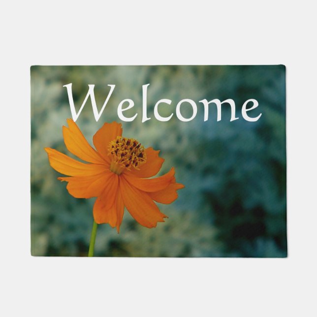 Orange daisy doormat (Front)