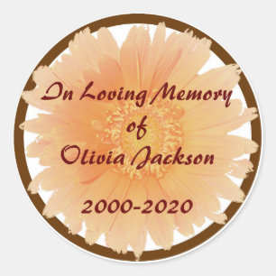 Orange daisy flower customizable sympathy stickers