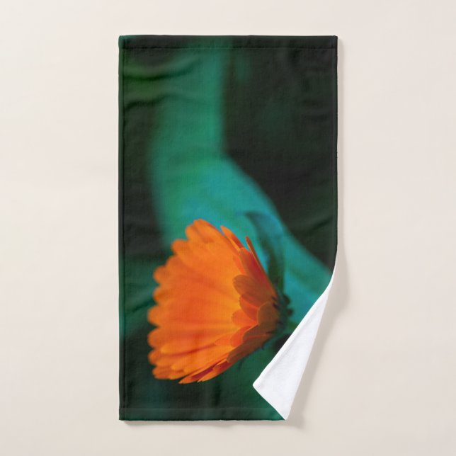 Orange daisy flower hand towel (Hand Towel)