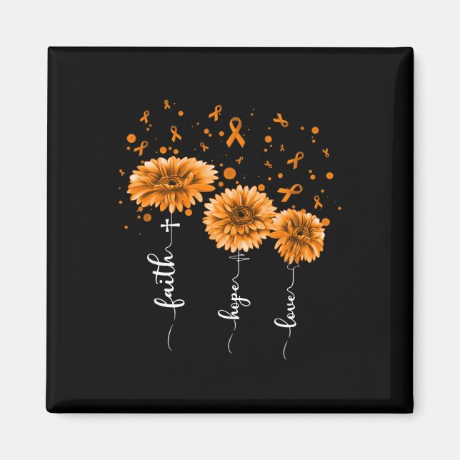 Orange Daisy Flower Leukaemia Awareness  Magnet (Front)
