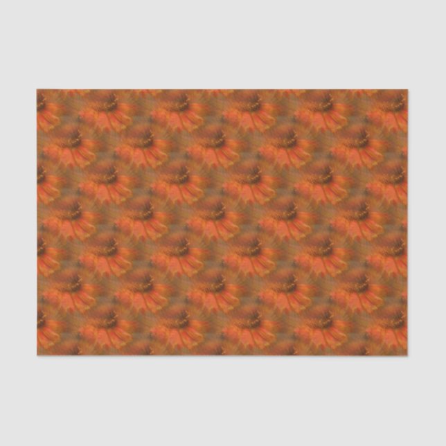 Orange Daisy Flower Nature Art Pattern  Tissue Paper (Front)