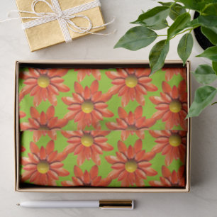 Orange Daisy Flower Spring Summer Floral Birthday Tissue Paper