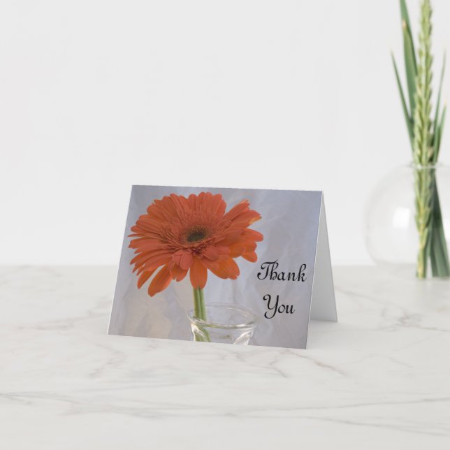 Orange Daisy in Vase Thank You (Front)