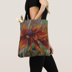 Orange Daisy Pencil Flower Art  Tote Bag