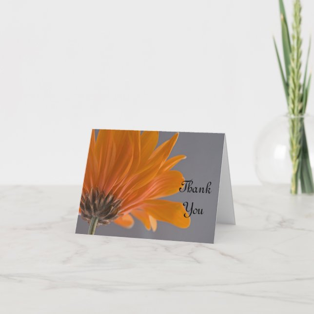 Orange Daisy sur Grey Mariage Bridesmaid Merci (Devant)