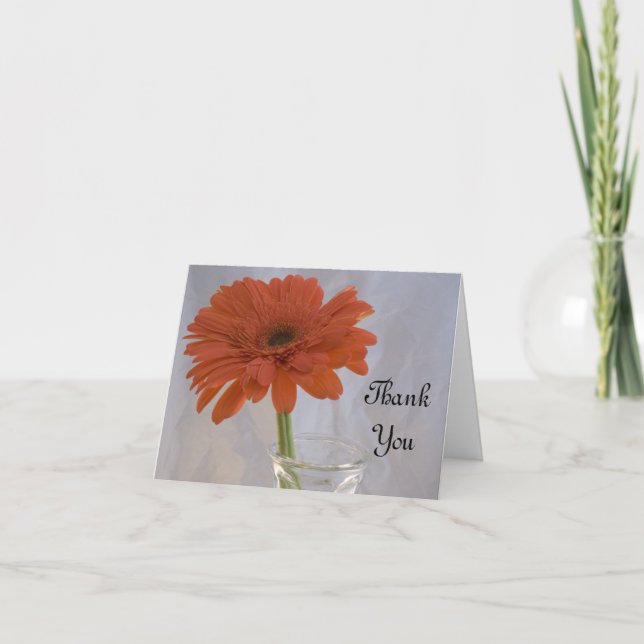 Orange Daisy Wedding Bridesmaid Thank You (Front)