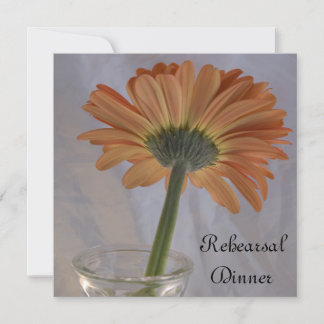 Orange Daisy Wedding Rehearsal Dinner Invitation