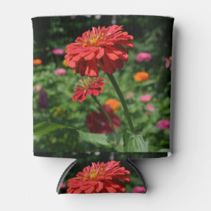 Orange daisy, zinnia, cosmo, sunflower garden can cooler