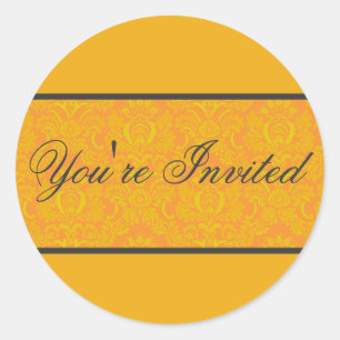 Orange Damask Envelope Seal